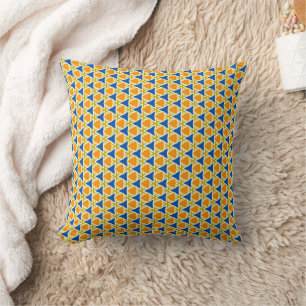 Coussin Triangles et étoiles colorées
