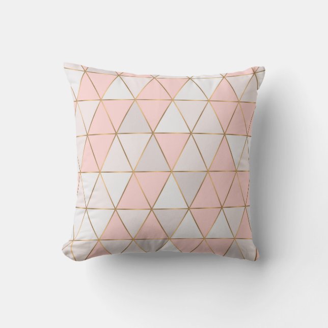 Coussin Triangles géométriques Abstraits modernes Peach Go (Recto)