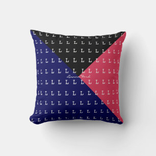 Coussin triangles géométriques et motif des initiales