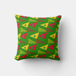 Coussin Triangles géométriques verts personnalisés