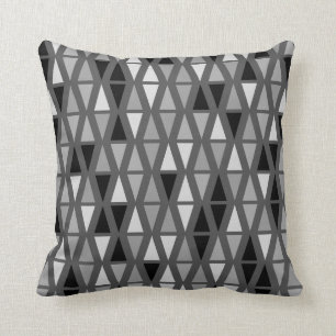 Coussin Triangles gris argenté géométrique Canapé-oreiller