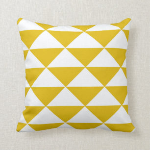 Coussin Triangles jaunes et blanches d'or