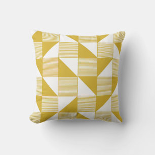 Coussin Triangles Jaunes : Motif Linéaire Sans Seamless.