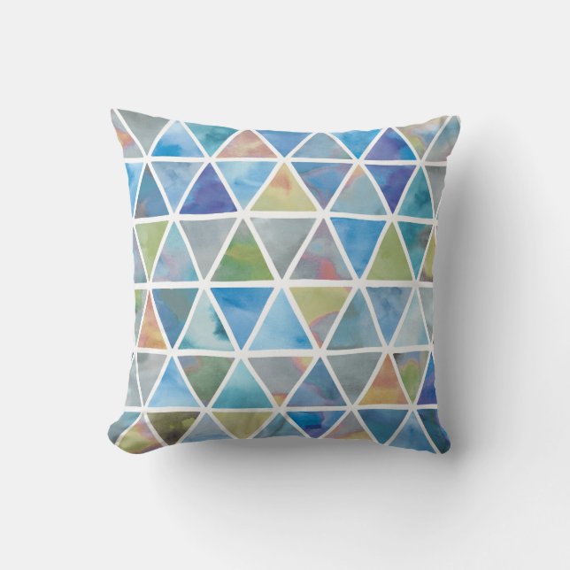Coussin Triangles modernes dans multicolore (Recto)