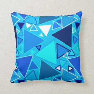 Coussin Triangles modernes de la moitié du siècle, nuanc