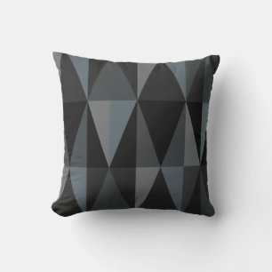 Coussin Triangles modernes du milieu du siècle Ardoise fon