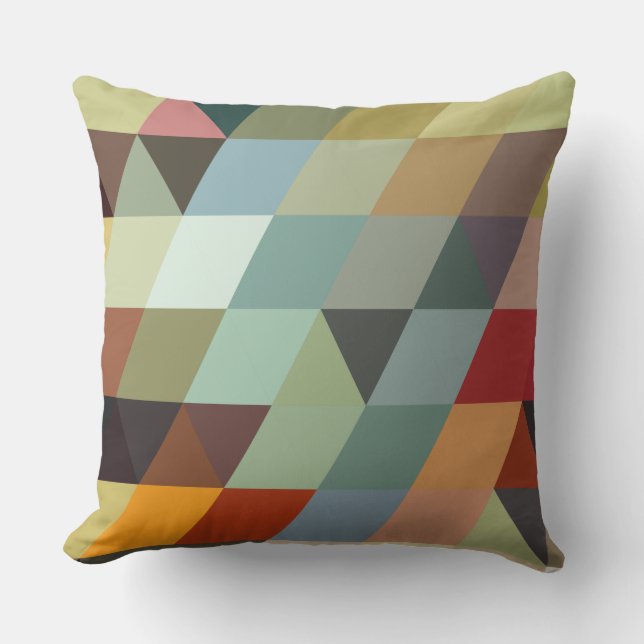 Coussin Triangles multicolores géométriques des motifs | (Recto)