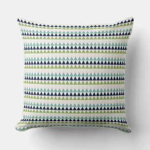 Coussin Triangles Neptune, Seashell, Green et Navy