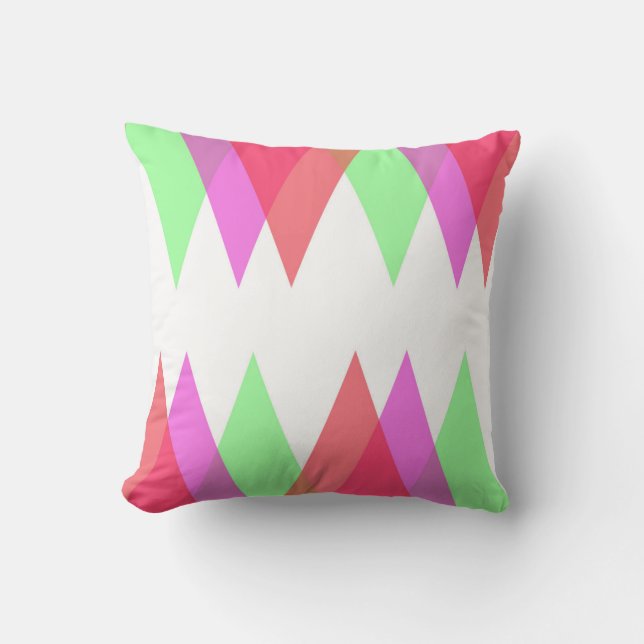 Coussin Triangles rouge et vert (Recto)