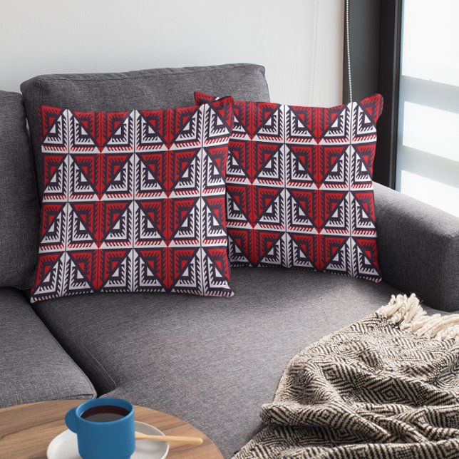 Coussin Triangles Rouges Et Noirs  (Créateur téléchargé)