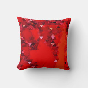 Coussin Triangles rouges minimaux modernes Abstraits
