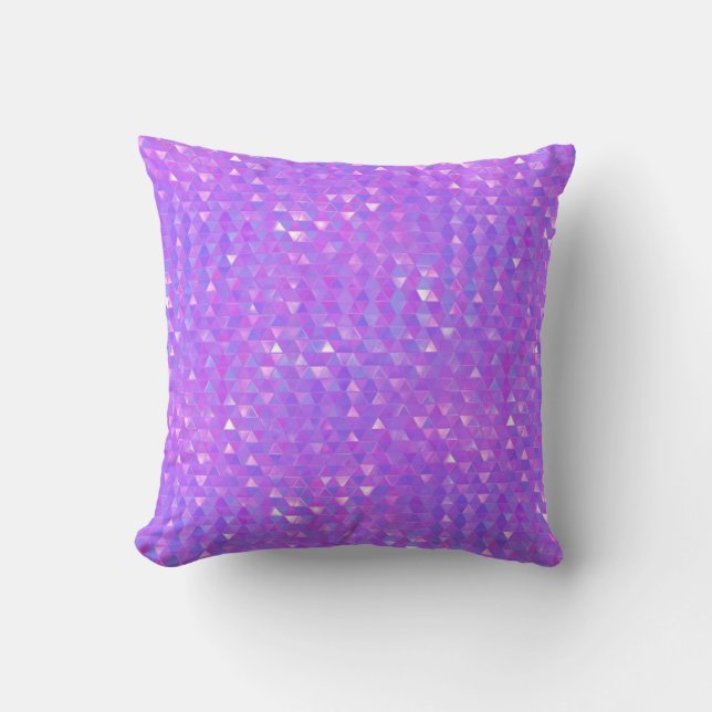 Coussin Triangles Tendance violet rose Motif géométrique (Recto)