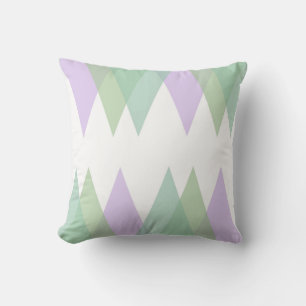 Coussin Triangles vert et lilas