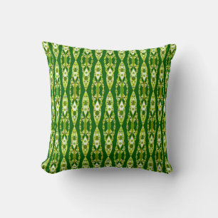 Coussin Tribal Batik - Dark Green et Avocado