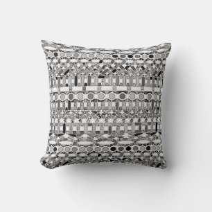 Coussin Tribal Batik - nuances de gris / gris