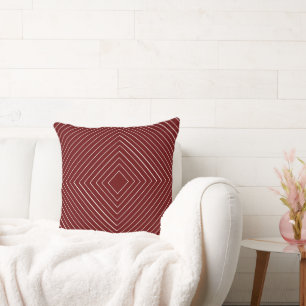 Coussin Tribal Carré blanc tacheté rouge