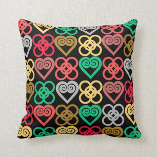 Coussin tribal de symbole d'Adinkra