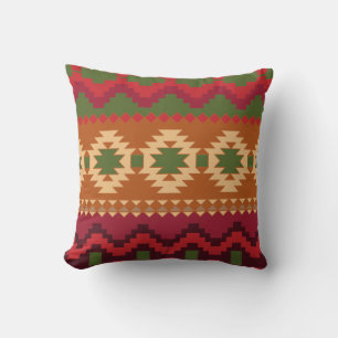 Coussin Tribal géométrique Aztec Motif coloré