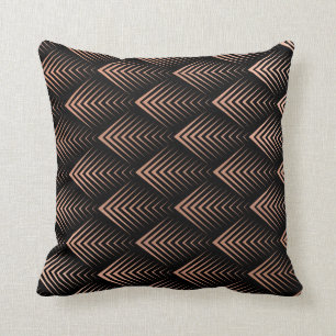 Coussin Tribal géométrique de Dieu d'art déco de noir r