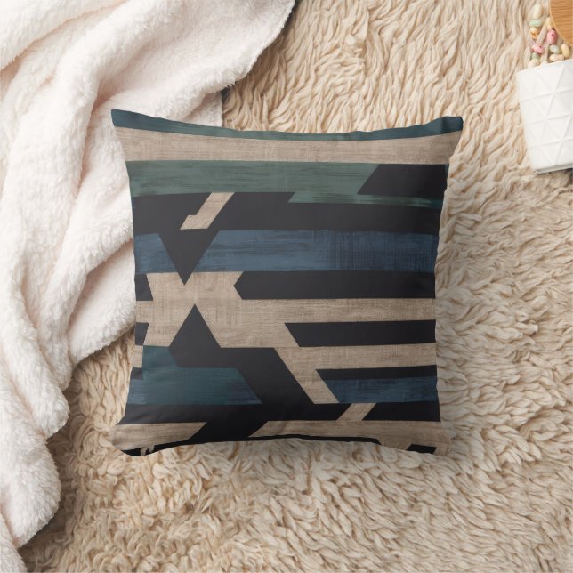 Coussin Tribal Géométrique (Terre Cuite + Vert) Luxe (Couverture)
