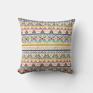 Coussin Tribal grunge ethno folle motif dans le style rétr
