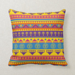 Coussin tribal mexicain de style