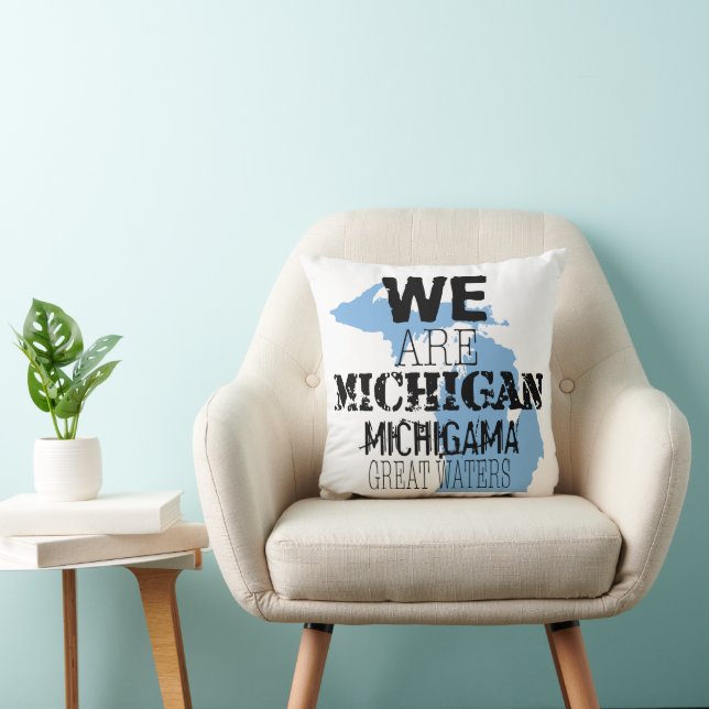 Coussin Tribal Michigan Michigama Great Waters vers le nor (Chaise)