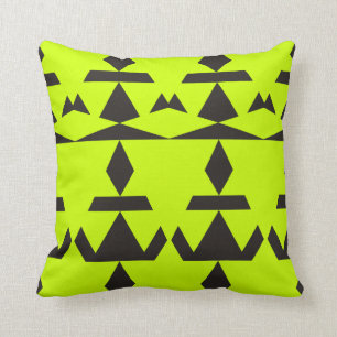 Coussin Tribal minimal jaune néon