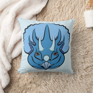 Coussin Tricératops Blue Cute Dinosaur