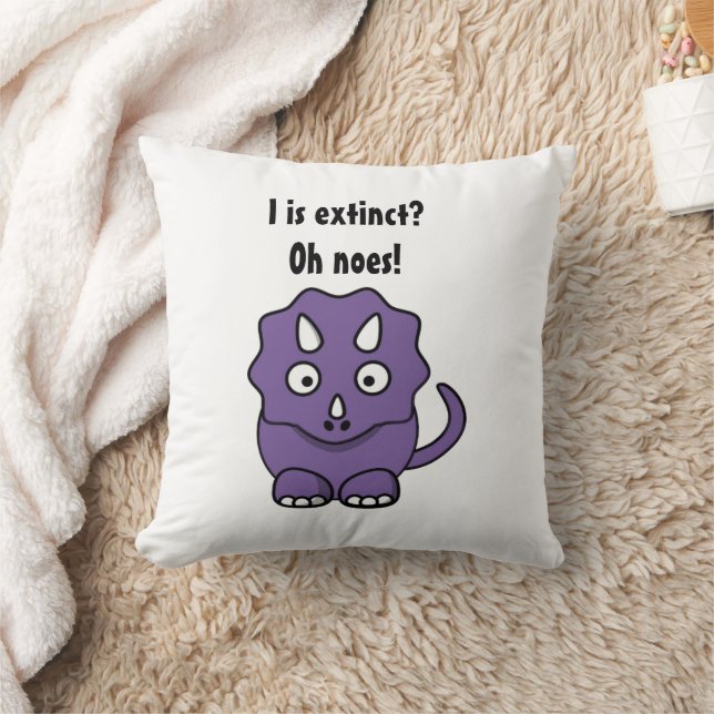 Coussin Tricératops mignon pourpre Cartoon avec Extinction (Couverture)
