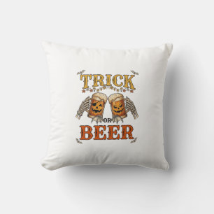 Coussin Trick Or Beer Halloween Mug Tasse Citrouille de sq