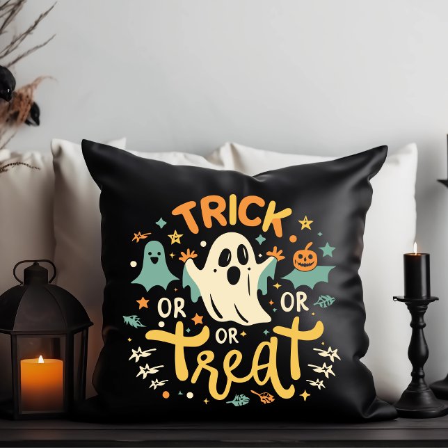 Coussin Trick or Treat Ghost Halloween (Créateur téléchargé)