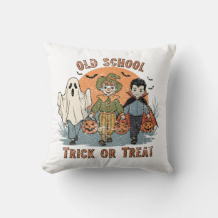 Coussin Trick or Treat Halloween Rétro École Vieux