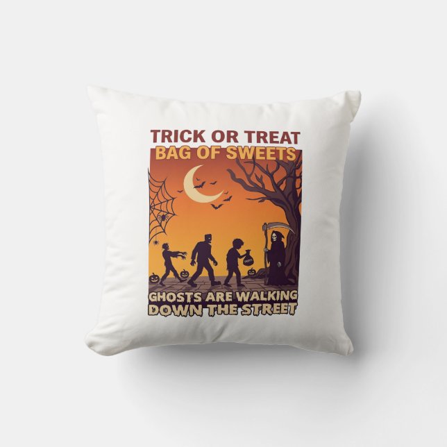 Coussin Trick Or Treat Halloween Zombies Grim Reaper Citro (Recto)