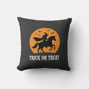 Coussin Trick or Treat Sorcière Licorne Halloween Design_1