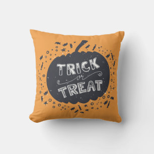 Coussin Trick Ou Treat Citrouille Halloween Jeu d'oreiller