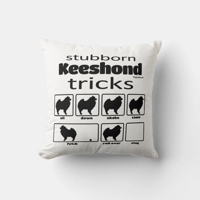 Coussin Tricks de Keeshond teux (Recto)