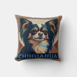 Coussin Tricolor Long Haired Chihuahua