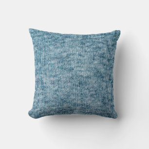 Coussin Tricot bleu texture laine fermer fond photo