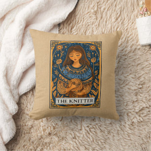 Coussin Tricot Knitter Artiste Tarot Lifestyle Thème