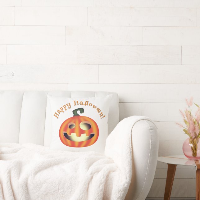 Coussin Tricoter ou traiter le Citrouille d'Halloween (Canapé)