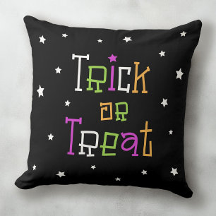 Coussin Tricoter ou traiter les étoiles Halloween