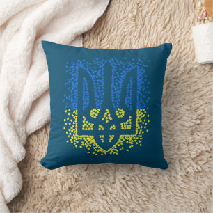 Coussin Trident de l'emblème ukrainien tryzub dispersant l