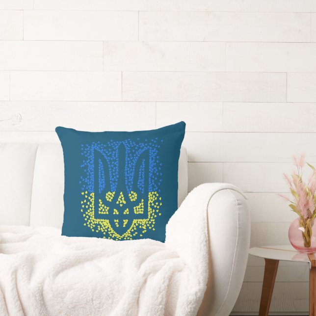 Coussin Trident de l'emblème ukrainien tryzub dispersant l (Canapé)
