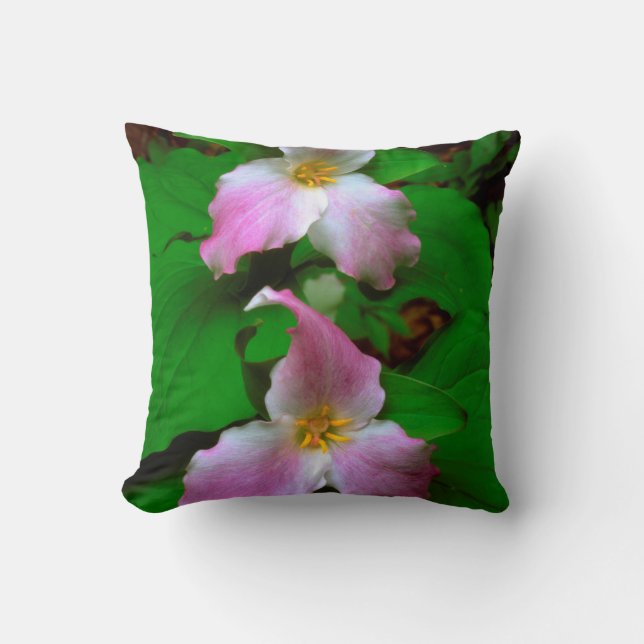 Coussin Trillium fleur sauvage (Recto)