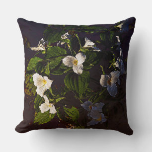 Coussin Trillium Fleurs Graphiques Couleurs Ténébreuses