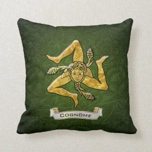 Coussin Trinacria sicilien Deco vert personnalisent