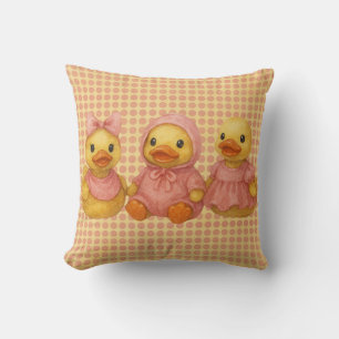 Coussin Trio De Canard Adorable En Costumes Roses