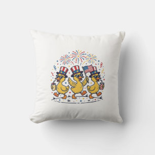 Coussin Trio de canards patriotiques Chemise vintage 4 jui