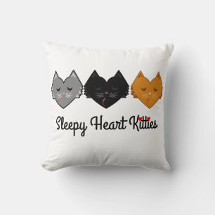 Coussin Trio de Kitties Coeur endormi
